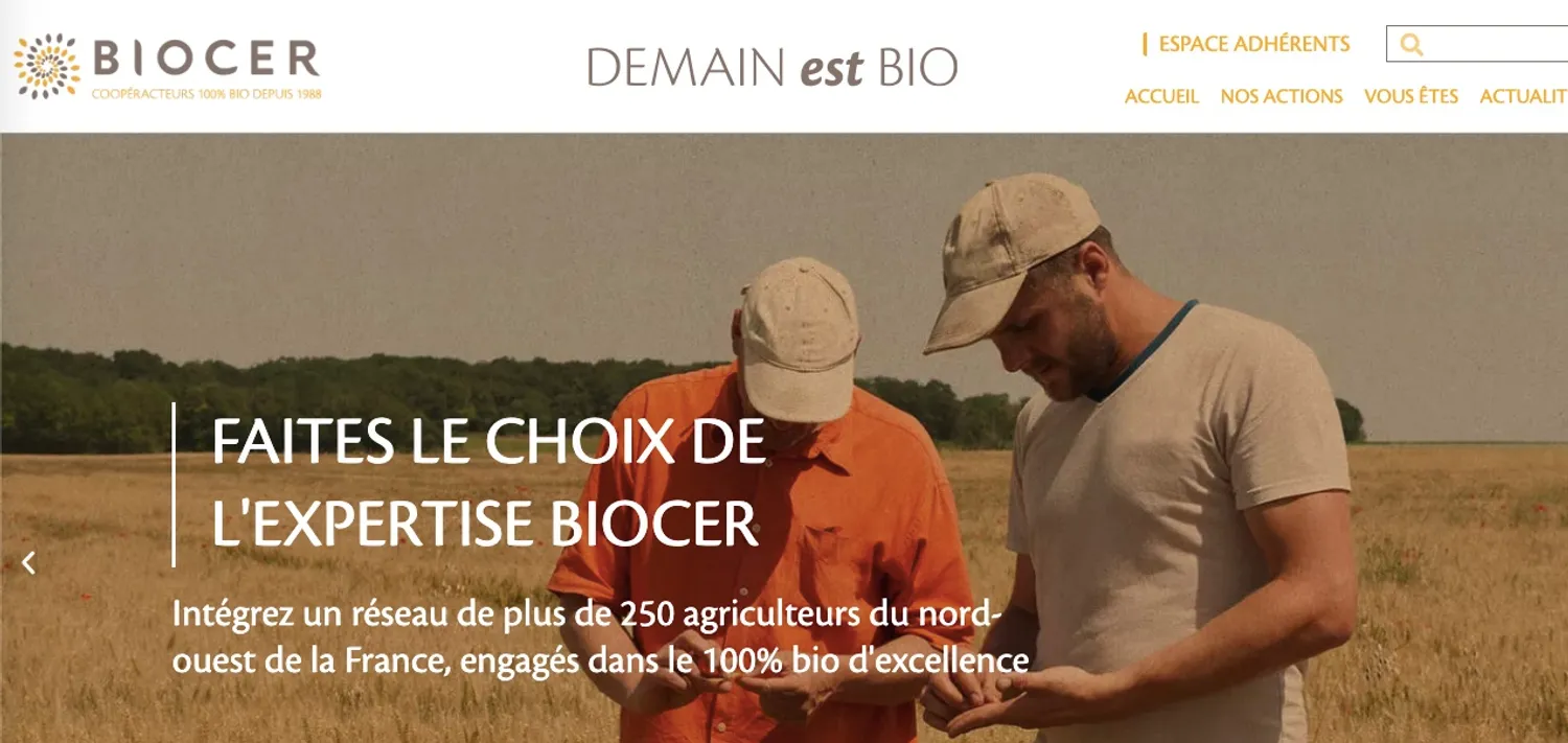 Réalisation d'une One-Page pour Biocer.fr